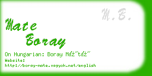 mate boray business card